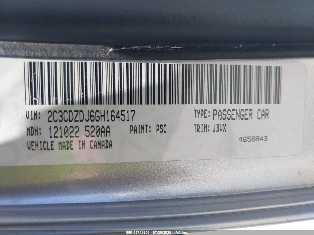 2C3CDZDJ6GH164517 2016 DODGE CHALLENGER photo no. 9