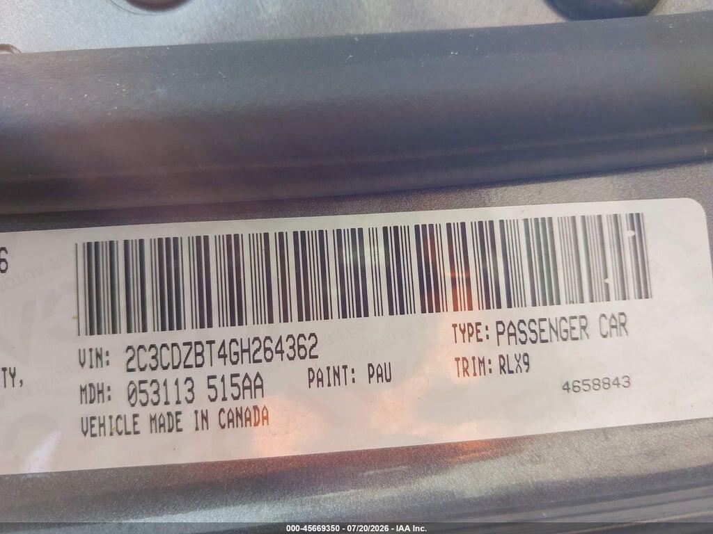2C3CDZBT4GH264362 2016 DODGE CHALLENGER photo no. 9