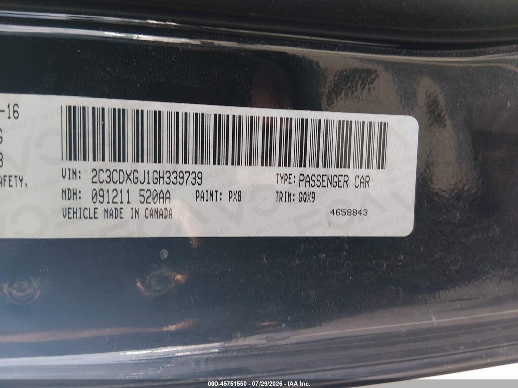 2C3CDXGJ1GH339739 2016 DODGE CHARGER photo no. 9