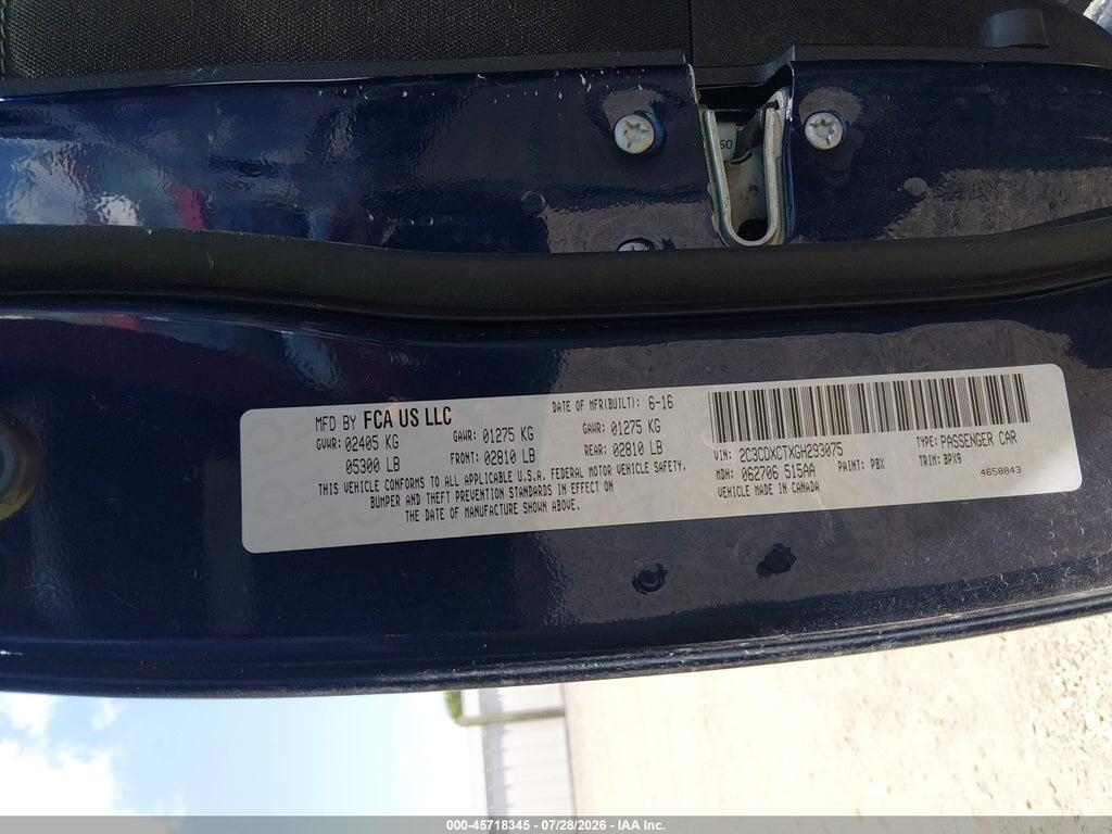 2C3CDXCTXGH293075 2016 DODGE CHARGER photo no. 9