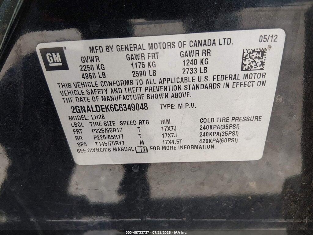 2GNALDEK6C6349048 2012 CHEVROLET EQUINOX photo no. 9