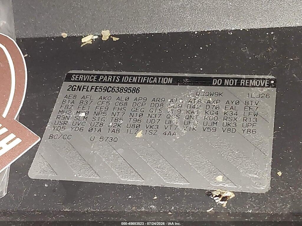 2GNFLFE59C6389586 2012 CHEVROLET EQUINOX photo no. 9