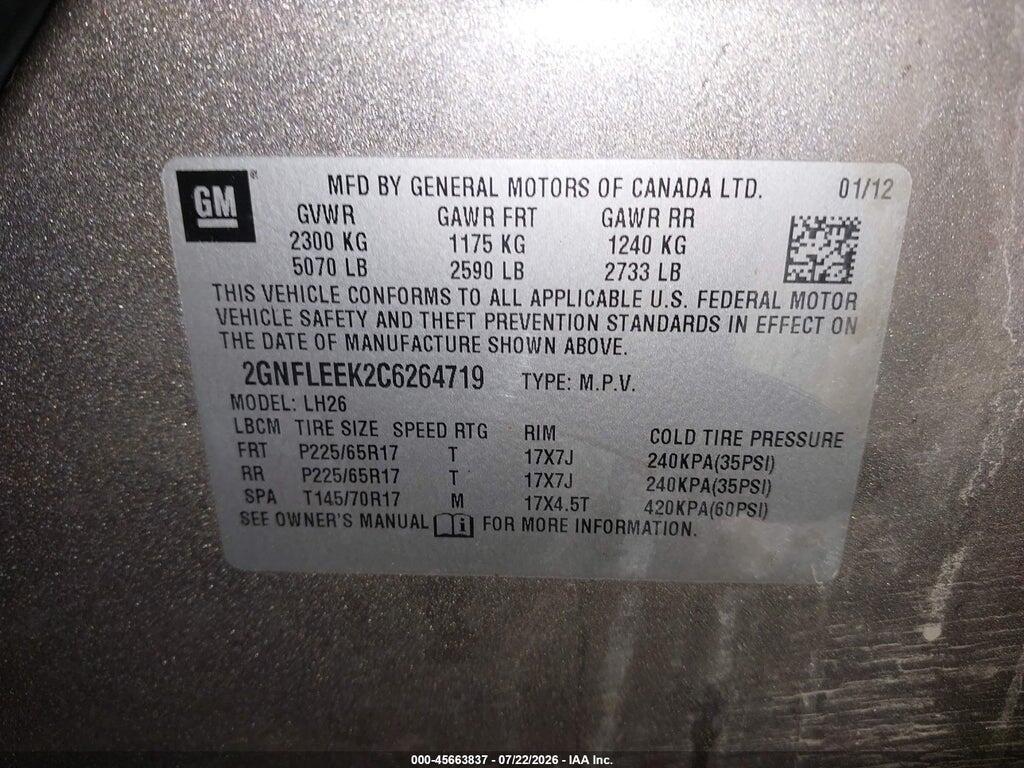 2GNFLEEK2C6264719 2012 CHEVROLET EQUINOX photo no. 9