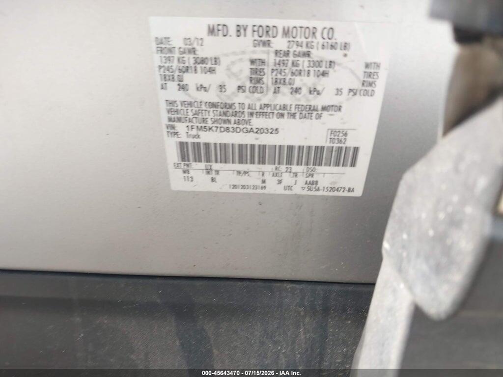 1FM5K7D83DGA20325 2013 FORD EXPLORER photo no. 9