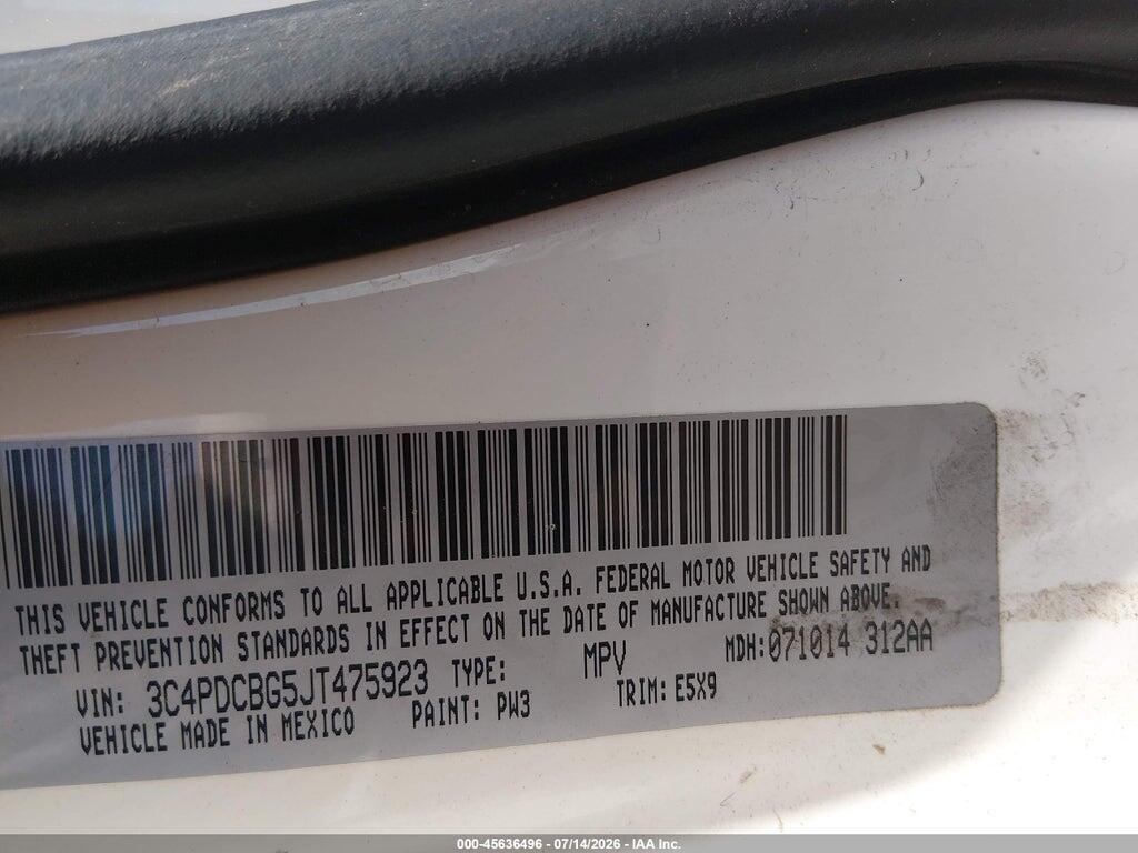 3C4PDCBG5JT475923 2018 DODGE JOURNEY photo no. 9