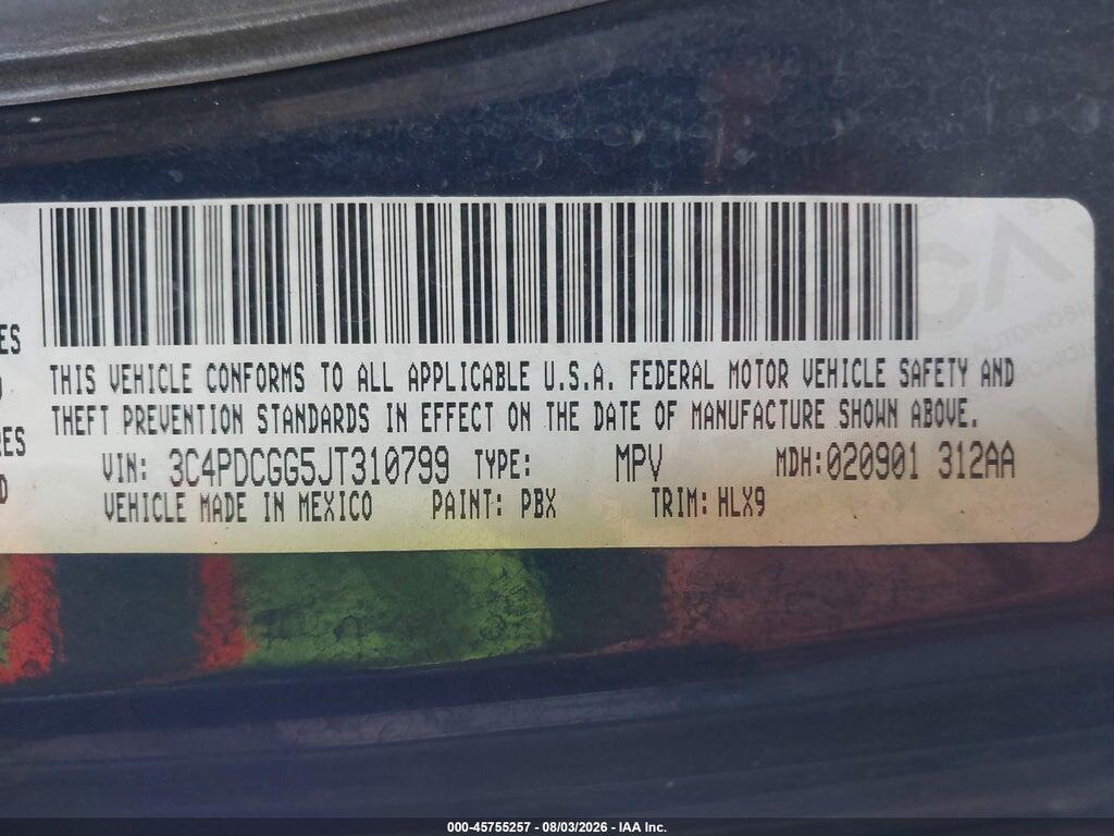 3C4PDCGG5JT310799 2018 DODGE JOURNEY photo no. 9
