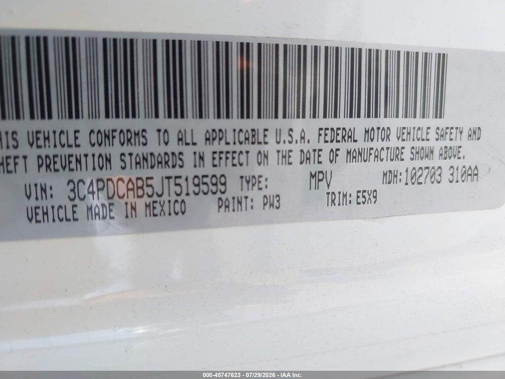 3C4PDCAB5JT519599 2018 DODGE JOURNEY photo no. 9