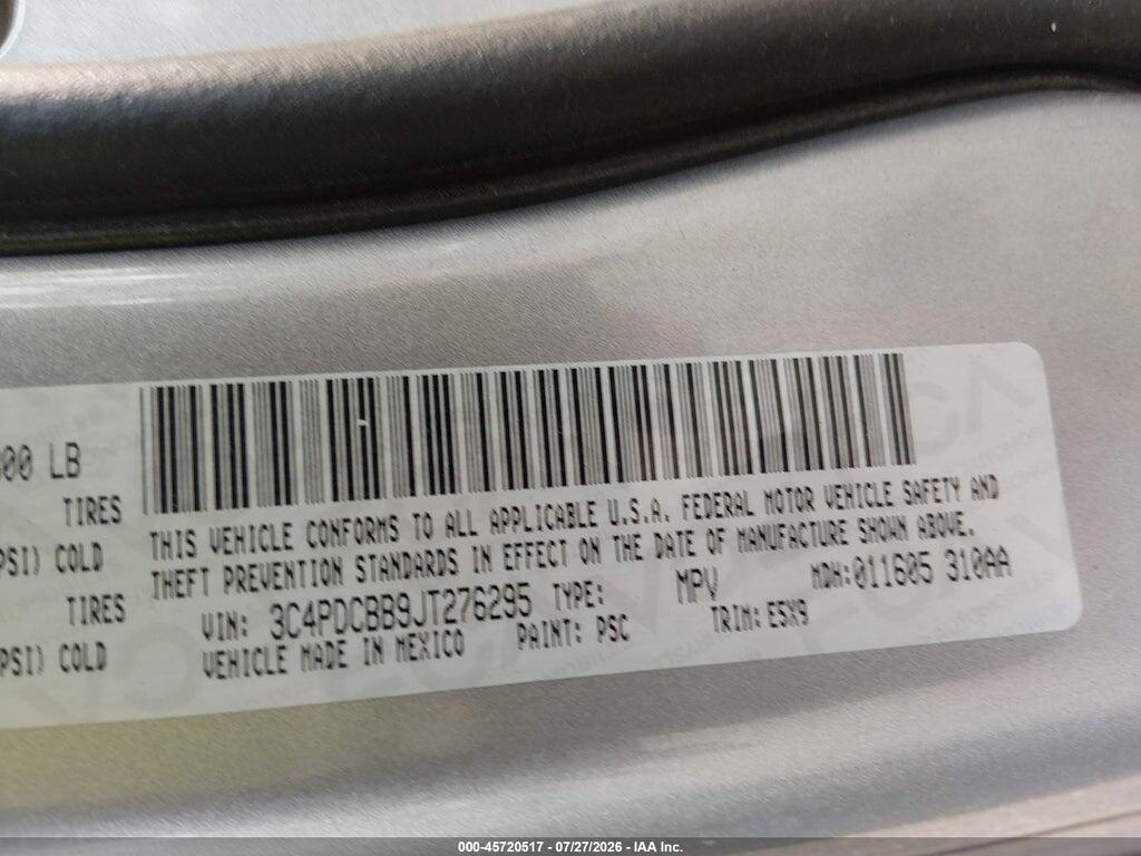 3C4PDCBB9JT276295 2018 DODGE JOURNEY photo no. 9