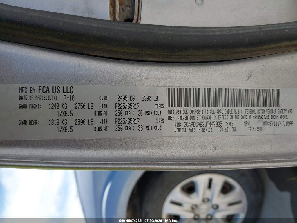 3C4PDCAB3JT447835 2018 DODGE JOURNEY photo no. 9