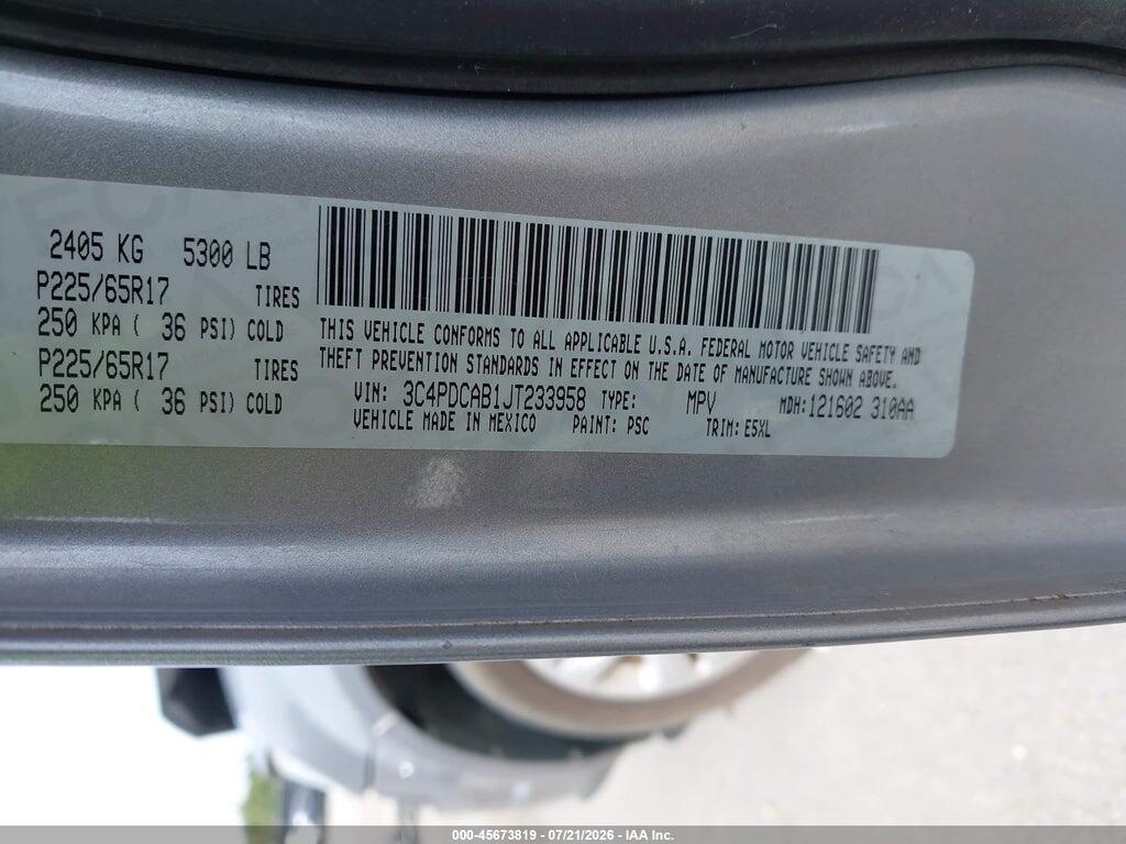 3C4PDCAB1JT233958 2018 DODGE JOURNEY photo no. 9