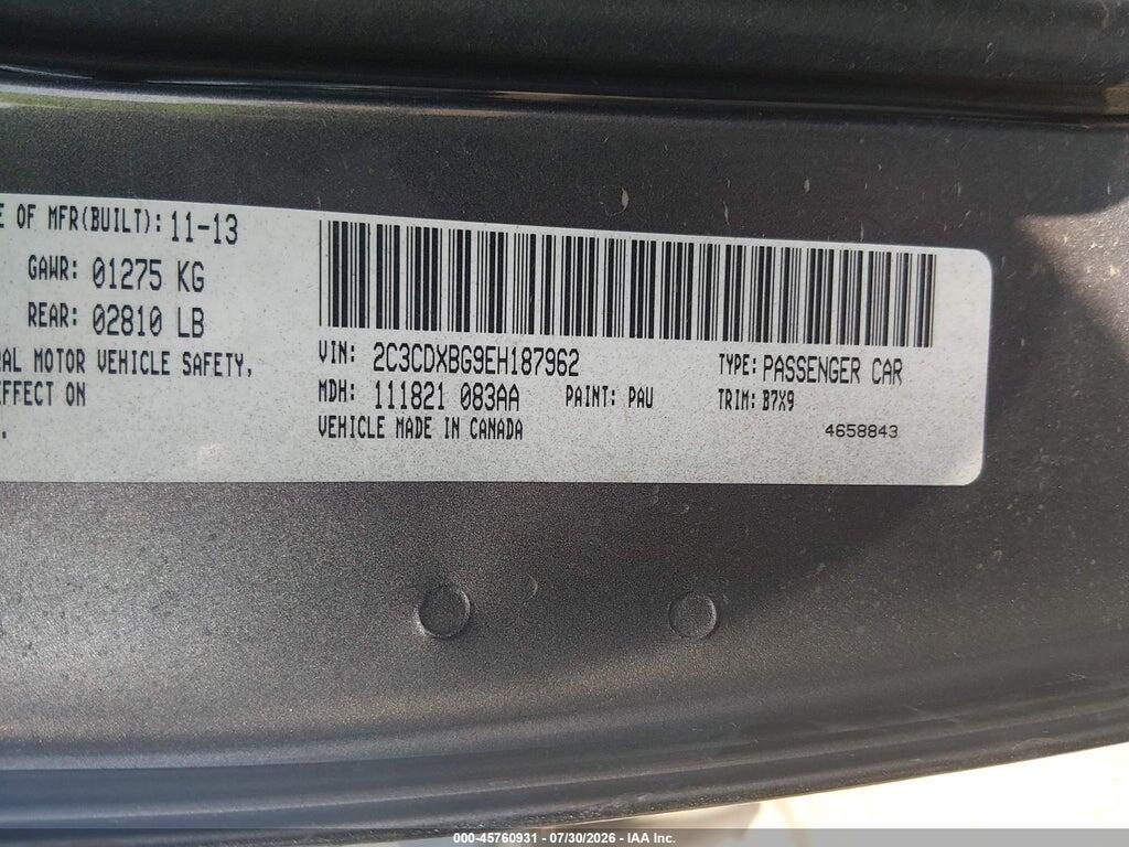 2C3CDXBG9EH187962 2014 DODGE CHARGER photo no. 9