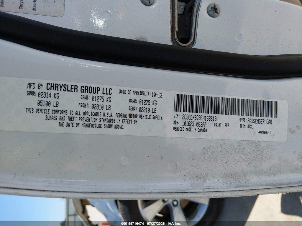 2C3CDXBG9EH168618 2014 DODGE CHARGER photo no. 9