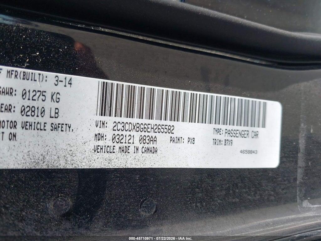 2C3CDXBG6EH265582 2014 DODGE CHARGER photo no. 9