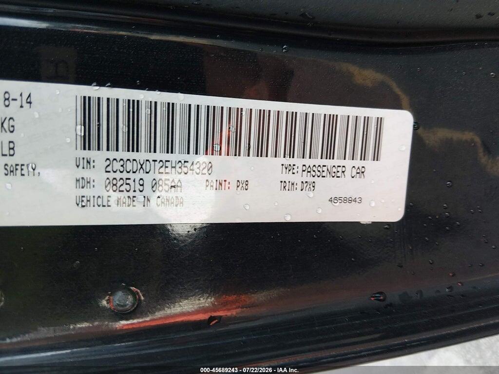 2C3CDXDT2EH354320 2014 DODGE CHARGER photo no. 9