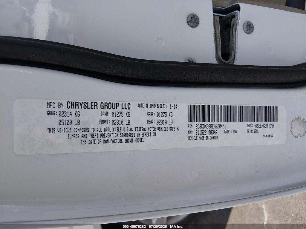 2C3CDXBG8EH220451 2014 DODGE CHARGER photo no. 9