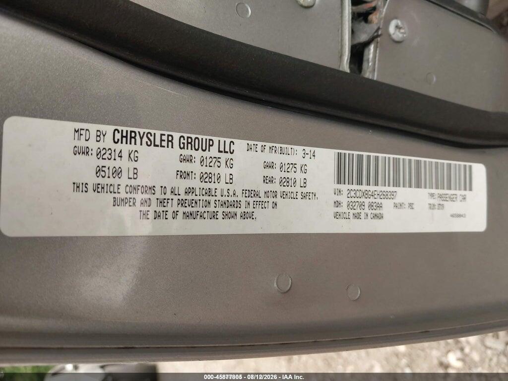 2C3CDXBG4EH268397 2014 DODGE CHARGER photo no. 9