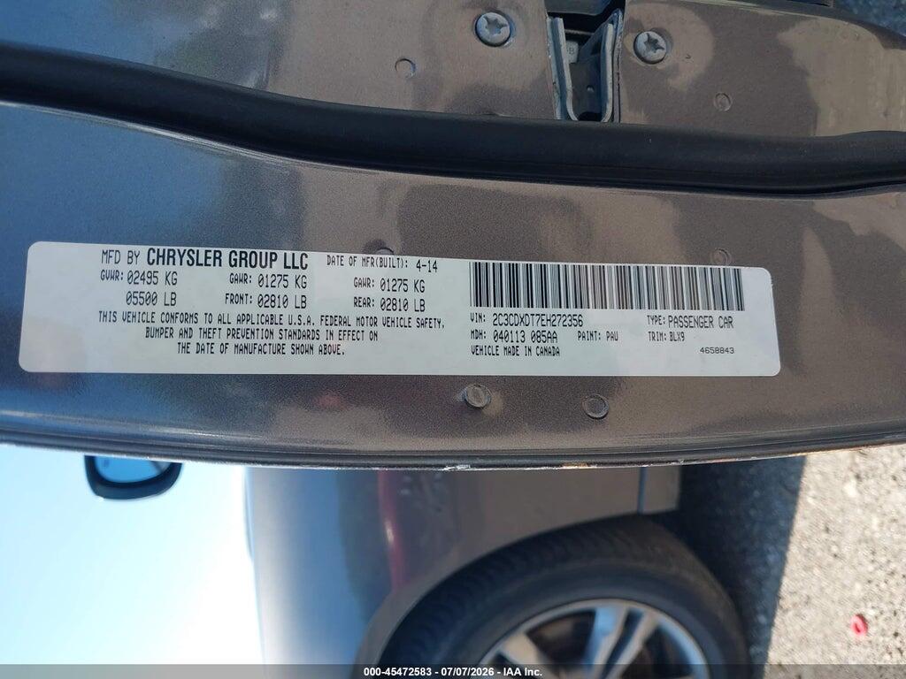 2C3CDXDT7EH272356 2014 DODGE CHARGER photo no. 9