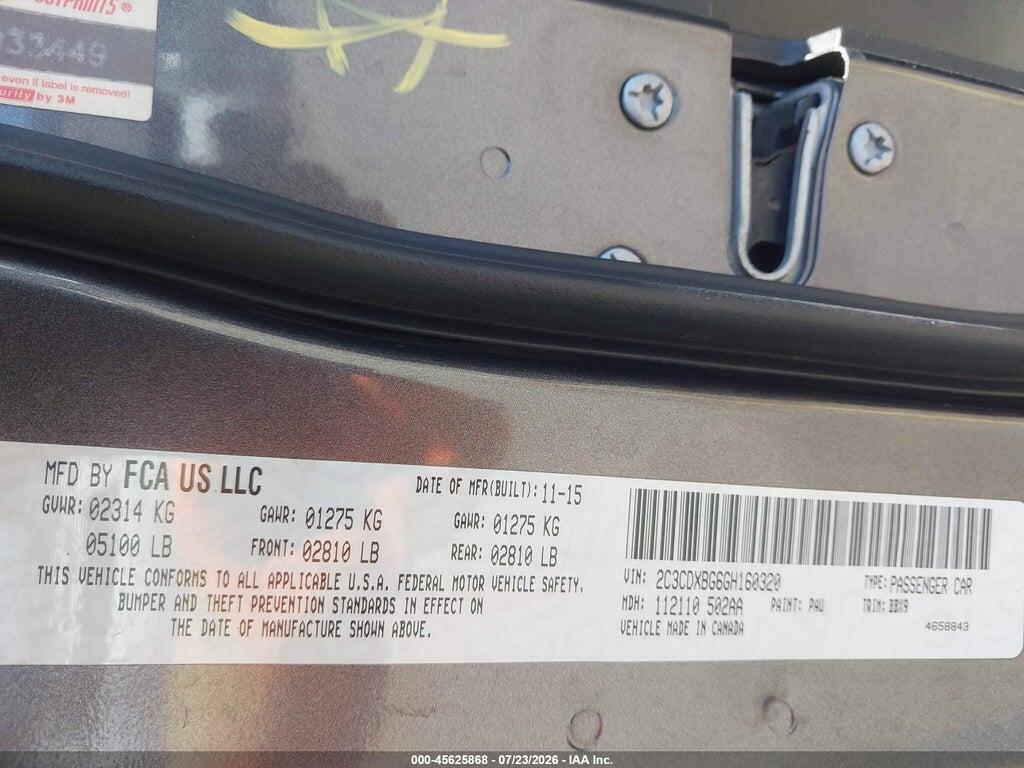 2C3CDXBG6GH160320 2016 DODGE CHARGER photo no. 9