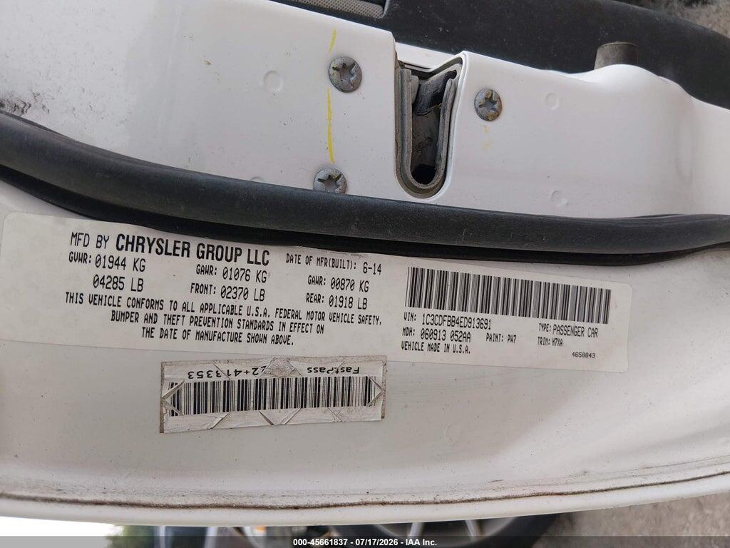 1C3CDFBB4ED913691 2014 DODGE DART photo no. 9
