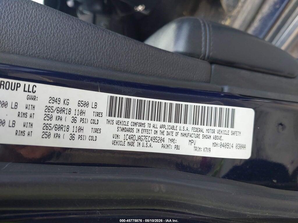 1C4RDJAG7EC495204 2014 DODGE DURANGO photo no. 9