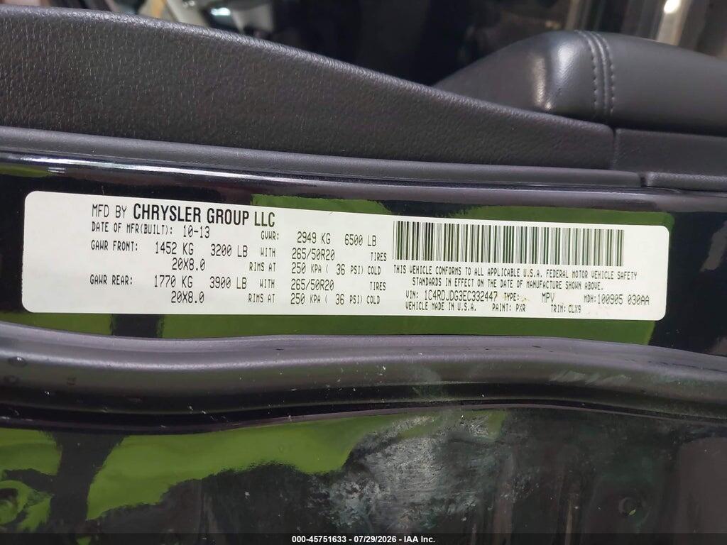 1C4RDJDG3EC332447 2014 DODGE DURANGO photo no. 9