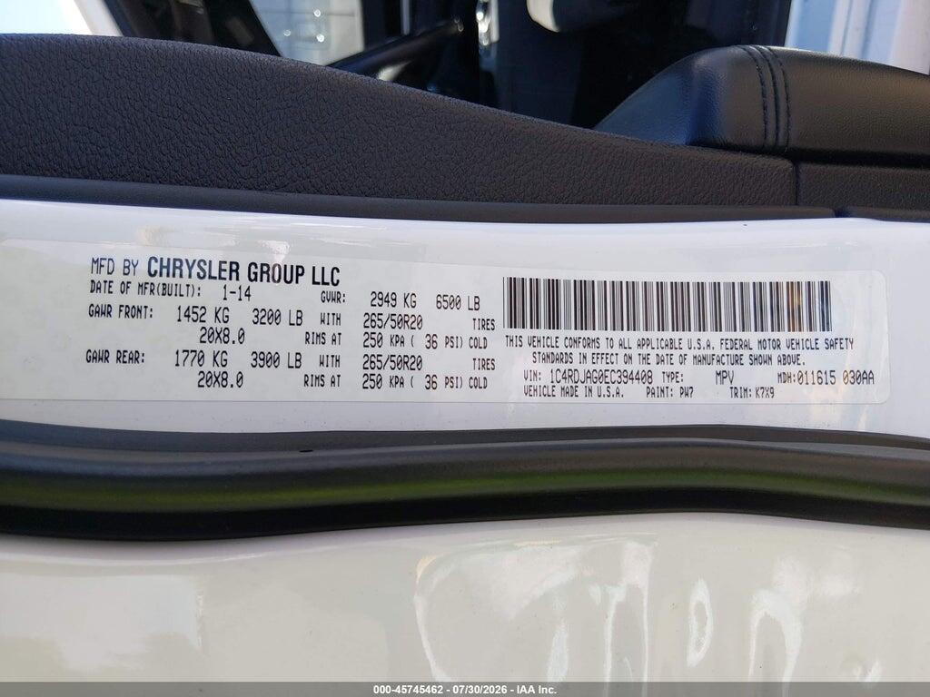 1C4RDJAG0EC394408 2014 DODGE DURANGO photo no. 9