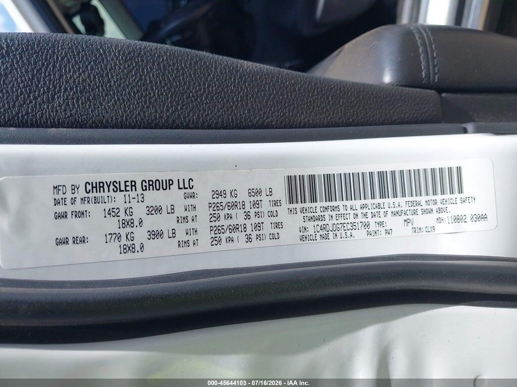 1C4RDJDG7EC351700 2014 DODGE DURANGO photo no. 9