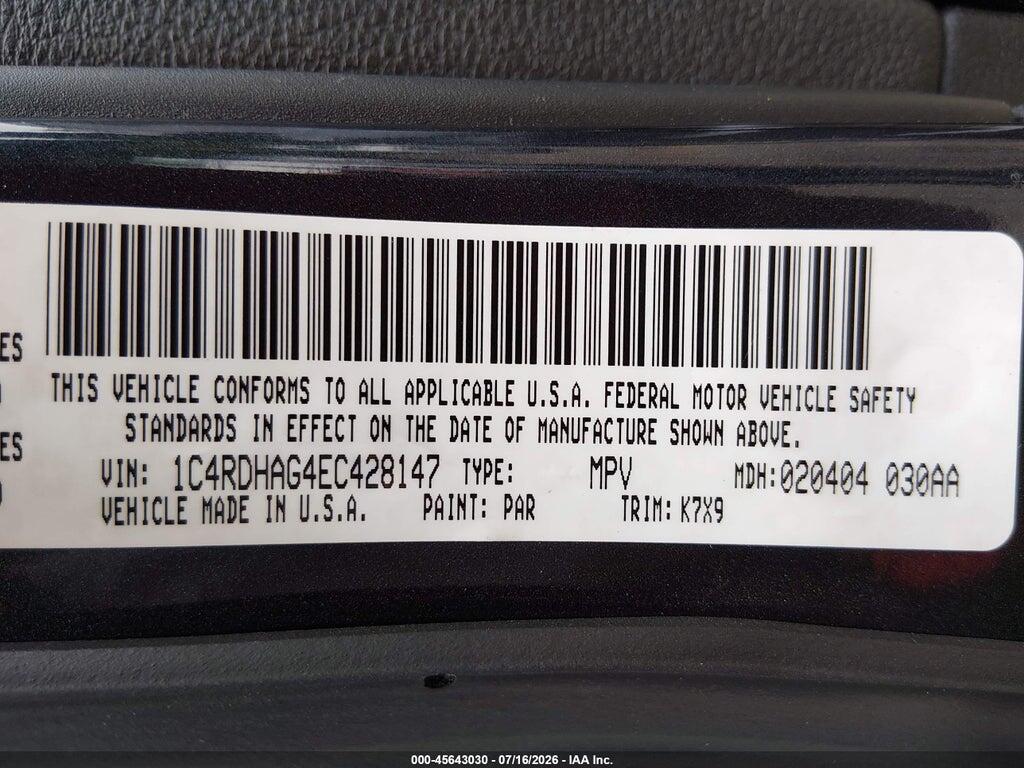 1C4RDHAG4EC428147 2014 DODGE DURANGO photo no. 9