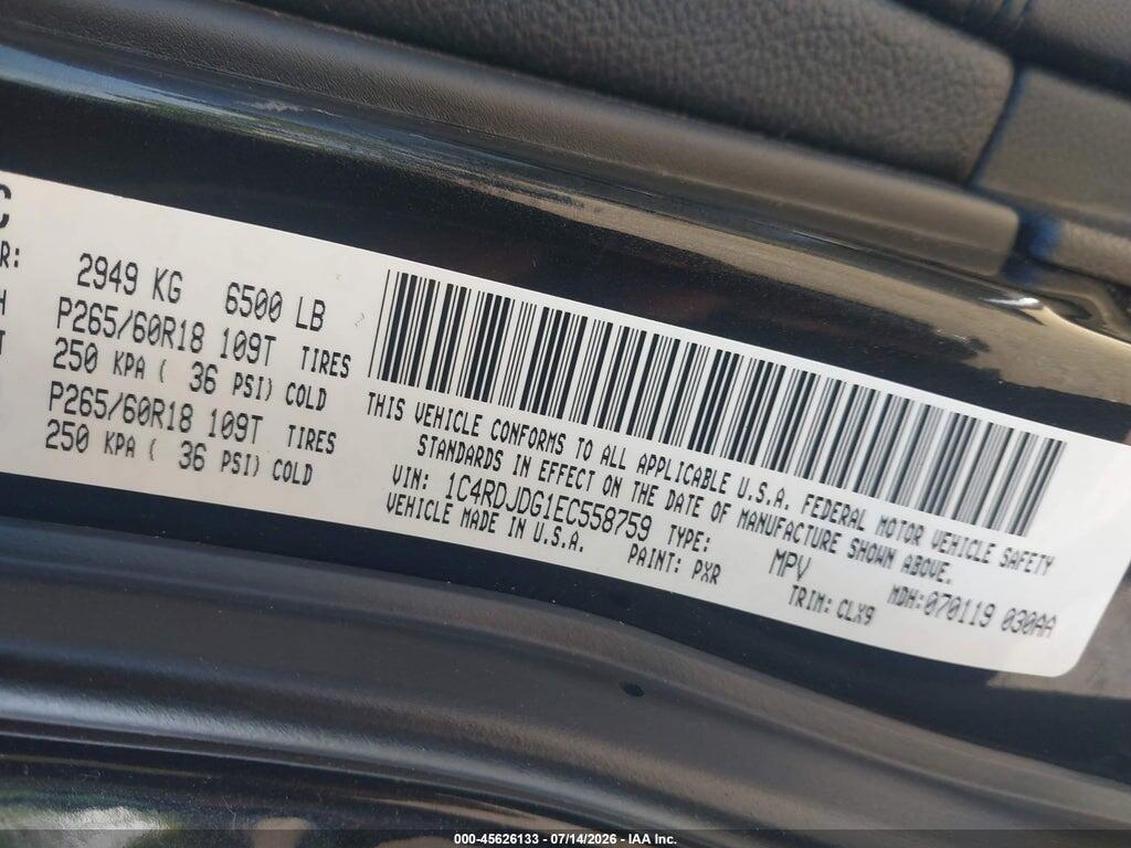 1C4RDJDG1EC558759 2014 DODGE DURANGO photo no. 9