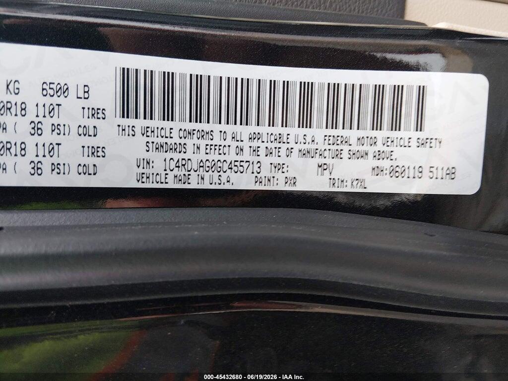 1C4RDJAG0GC455713 2016 DODGE DURANGO photo no. 9