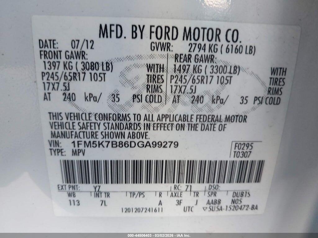 1FM5K7B86DGA99279 2013 FORD EXPLORER photo no. 9