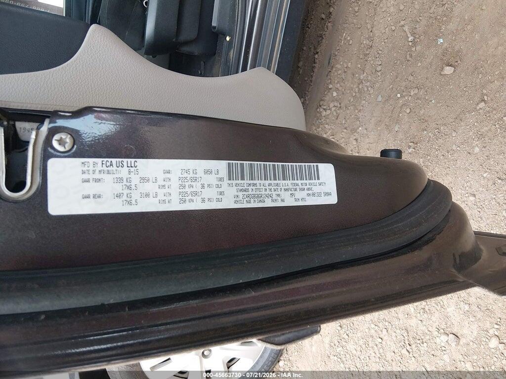 2C4RDGBG8GR124242 2016 DODGE GRAND CARAVAN photo no. 9