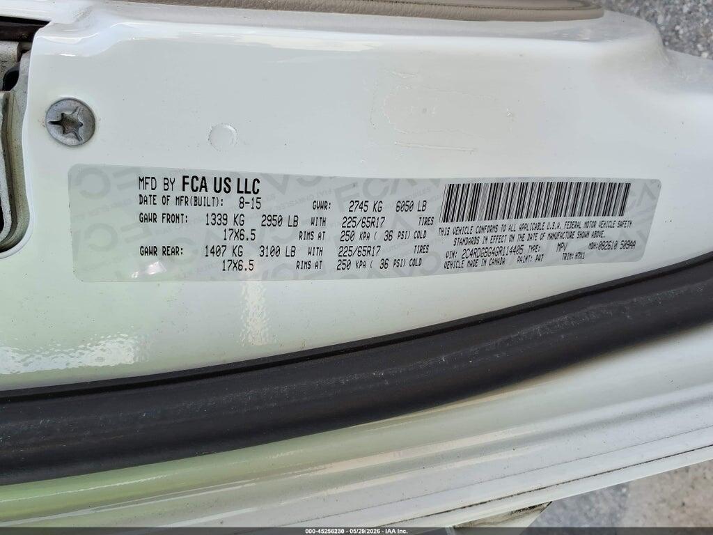 2C4RDGBG4GR114405 2016 DODGE GRAND CARAVAN photo no. 9