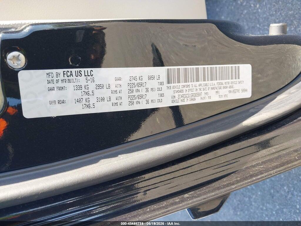 2C4RDGCG1GR365607 2016 DODGE GRAND CARAVAN photo no. 9