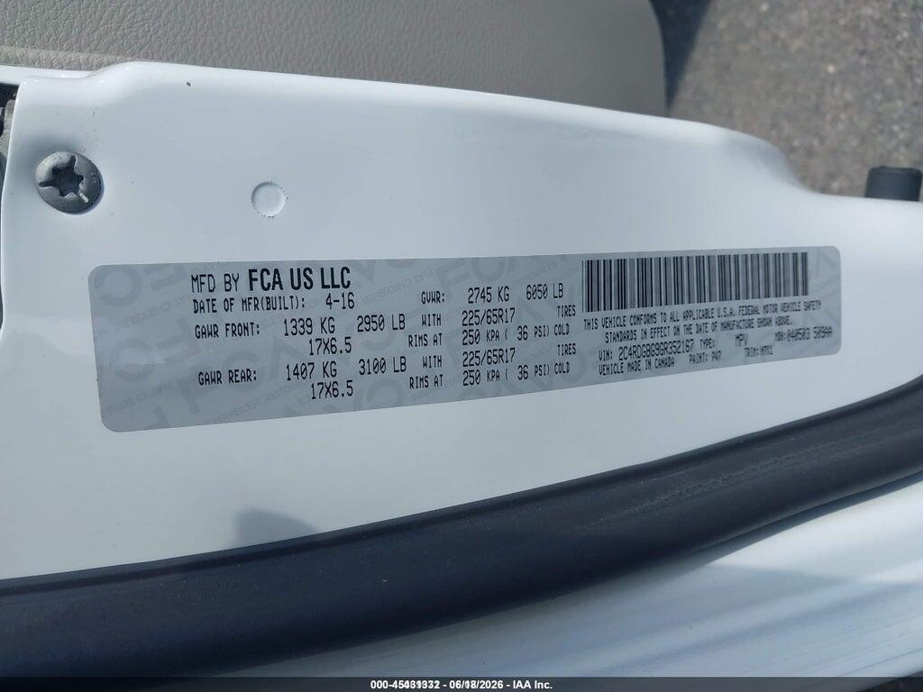 2C4RDGBG9GR352167 2016 DODGE GRAND CARAVAN photo no. 9