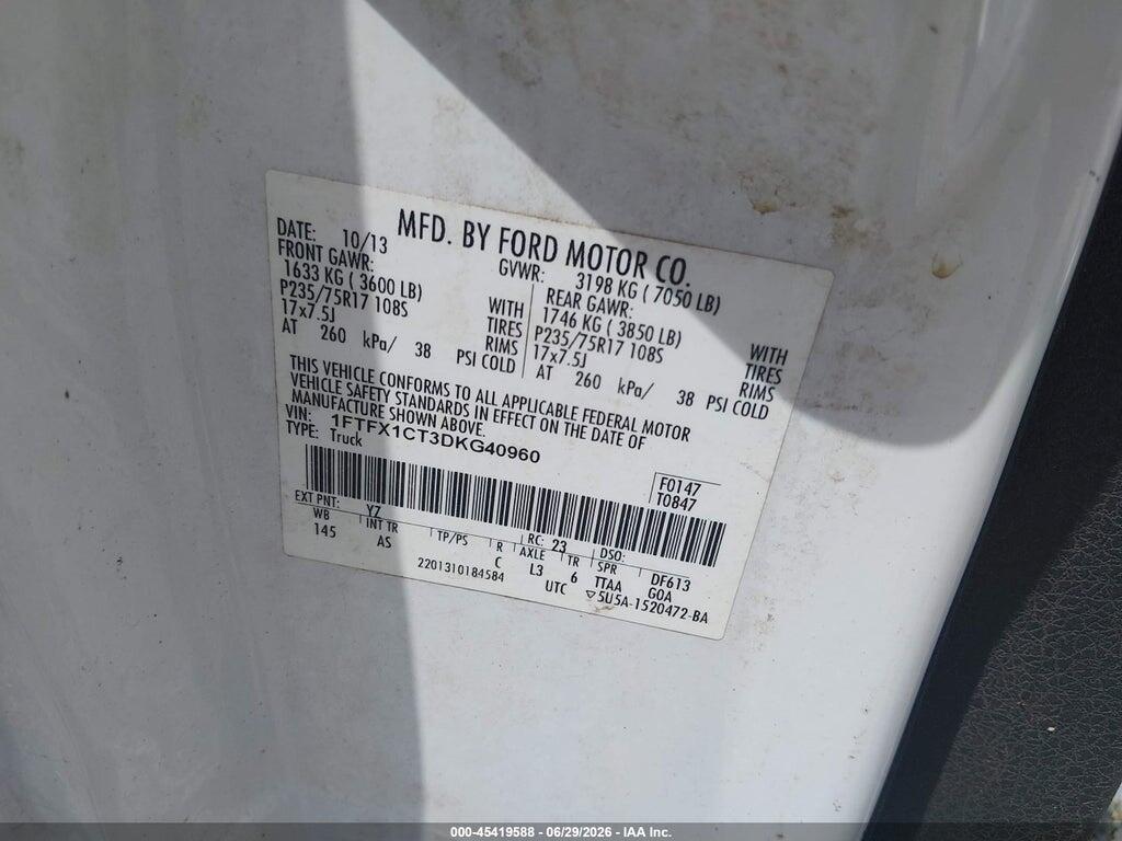 1FTFX1CT3DKG40960 2013 FORD F-150 photo no. 9