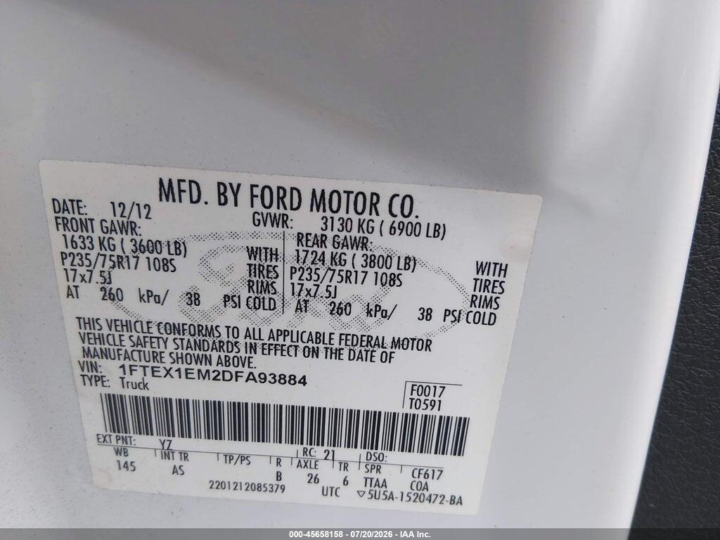 1FTEX1EM2DFA93884 2013 FORD F-150 photo no. 9
