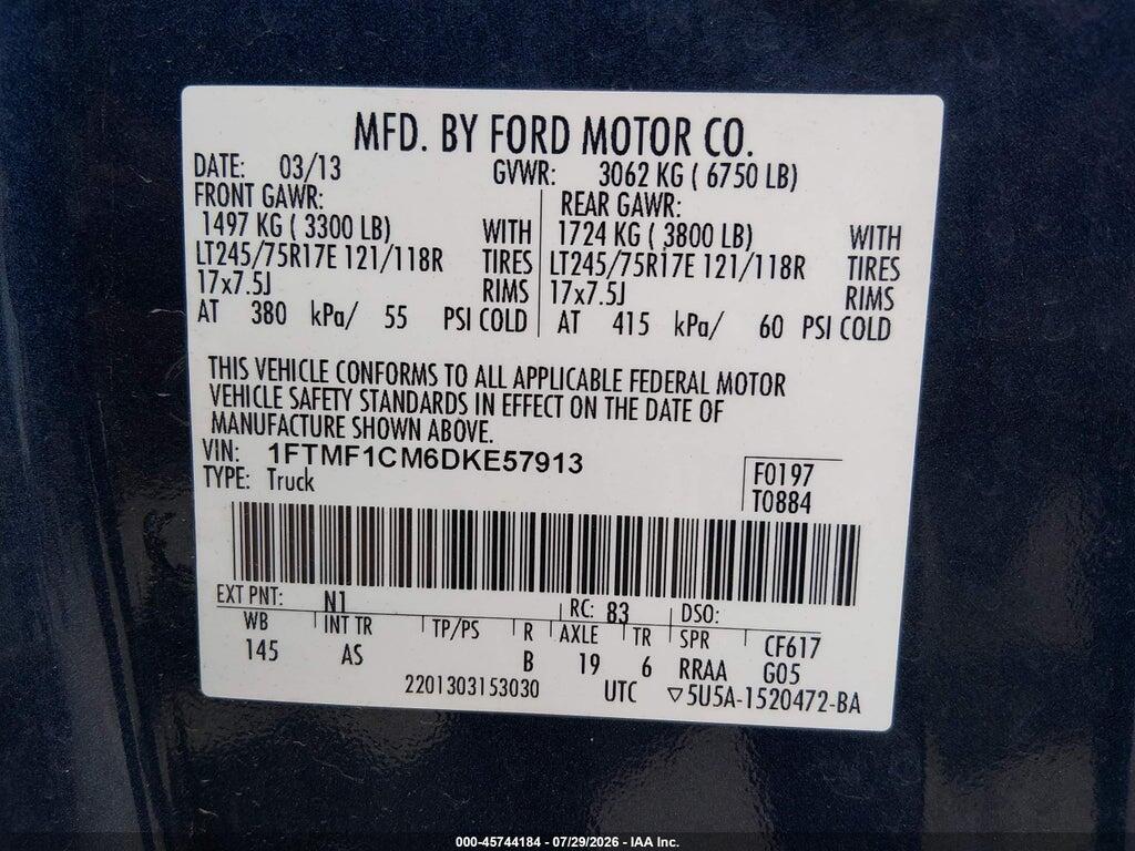 1FTMF1CM6DKE57913 2013 FORD F-150 photo no. 9