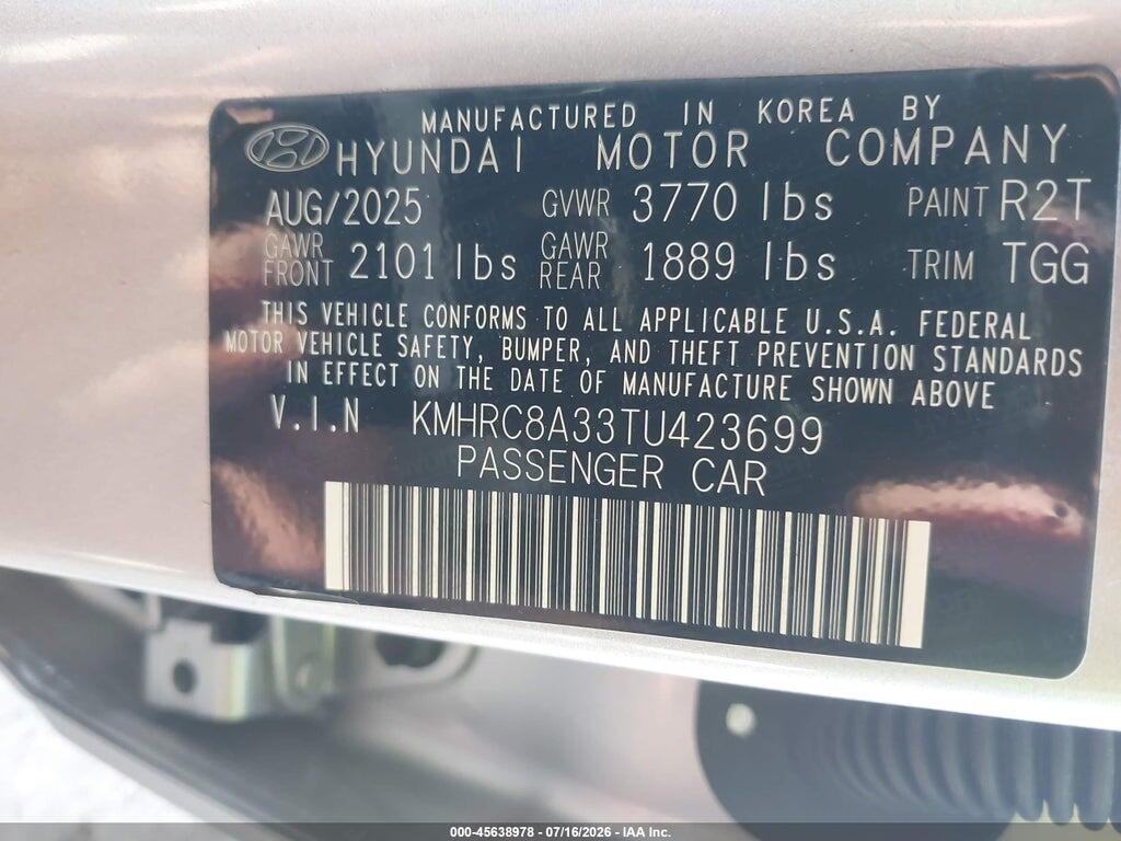 KMHRC8A33TU423699 2026 HYUNDAI VENUE photo no. 9