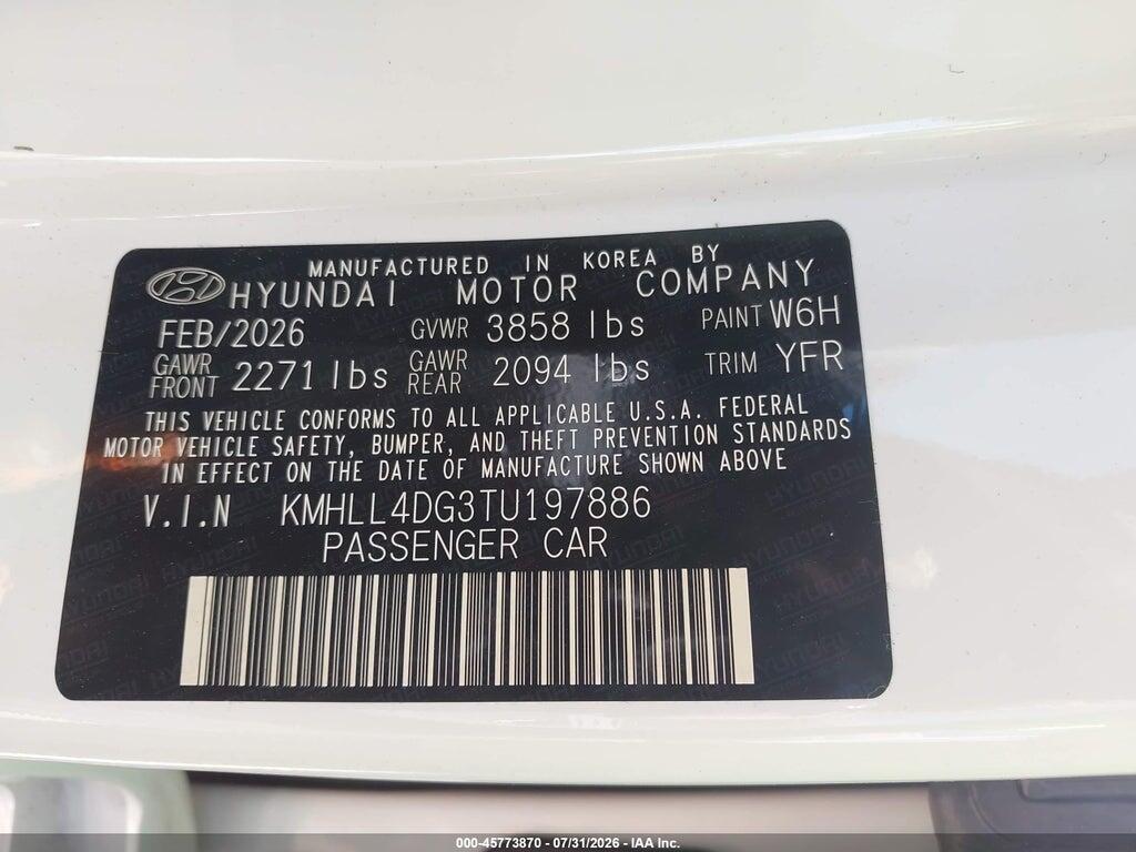 KMHLL4DG3TU197886 2026 HYUNDAI ELANTRA photo no. 9