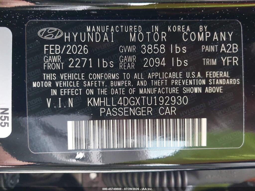 KMHLL4DGXTU192930 2026 HYUNDAI ELANTRA photo no. 9