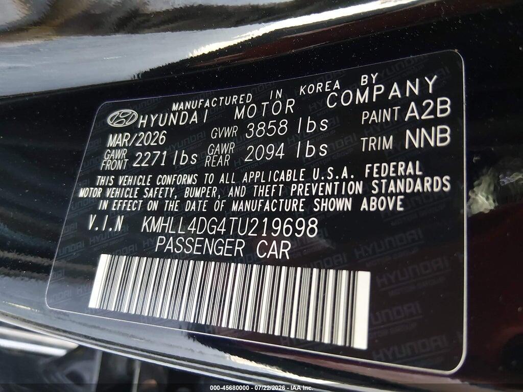 KMHLL4DG4TU219698 2026 HYUNDAI ELANTRA photo no. 9
