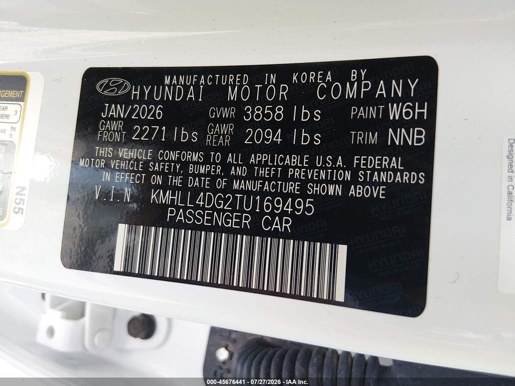 KMHLL4DG2TU169495 2026 HYUNDAI ELANTRA photo no. 9