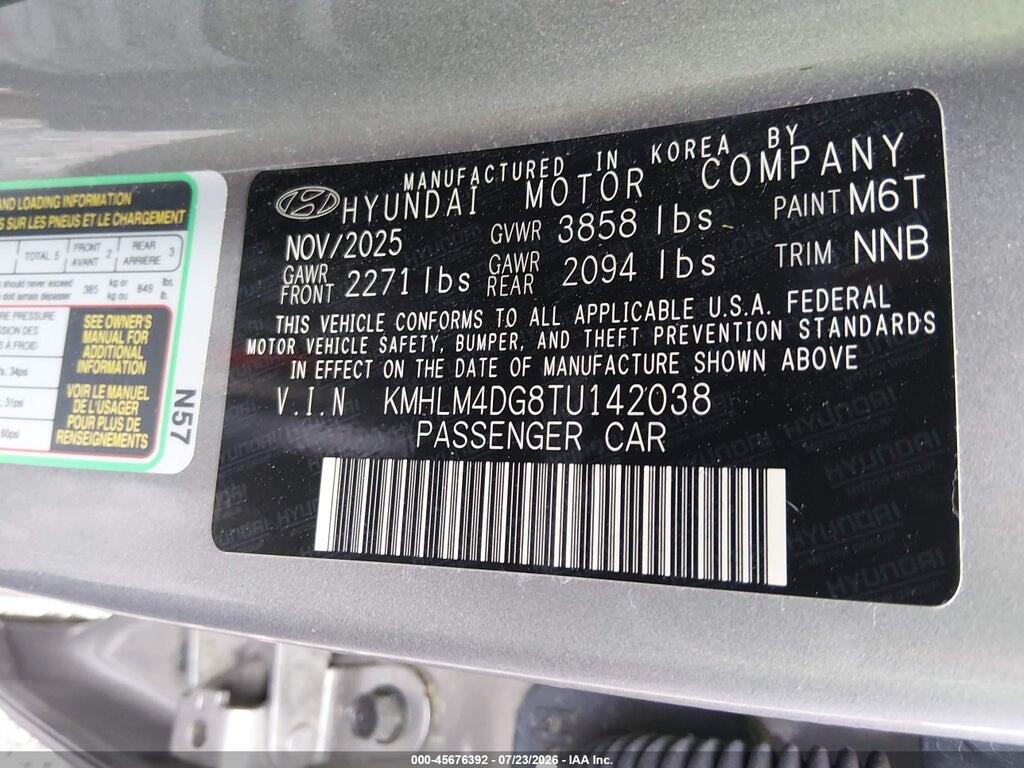KMHLM4DG8TU142038 2026 HYUNDAI ELANTRA photo no. 9