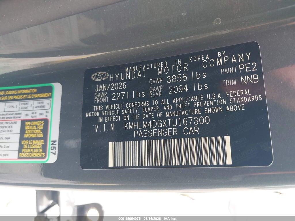 KMHLM4DGXTU167300 2026 HYUNDAI ELANTRA photo no. 9