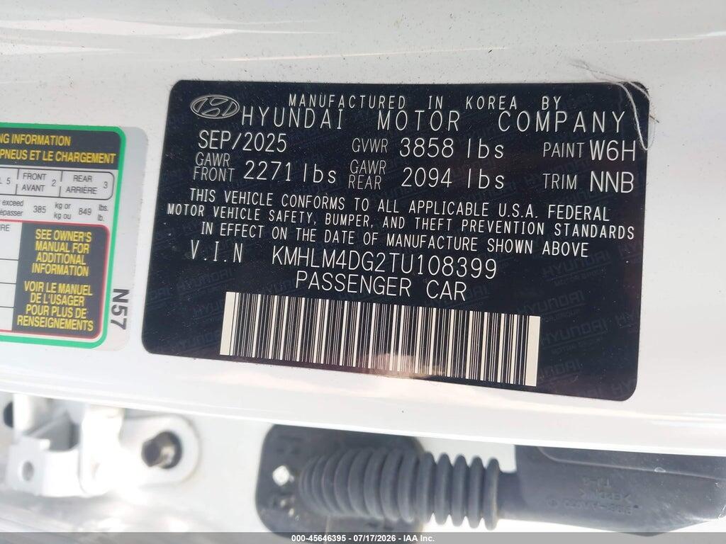 KMHLM4DG2TU108399 2026 HYUNDAI ELANTRA photo no. 9