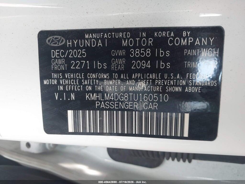 KMHLM4DG8TU160510 2026 HYUNDAI ELANTRA photo no. 9
