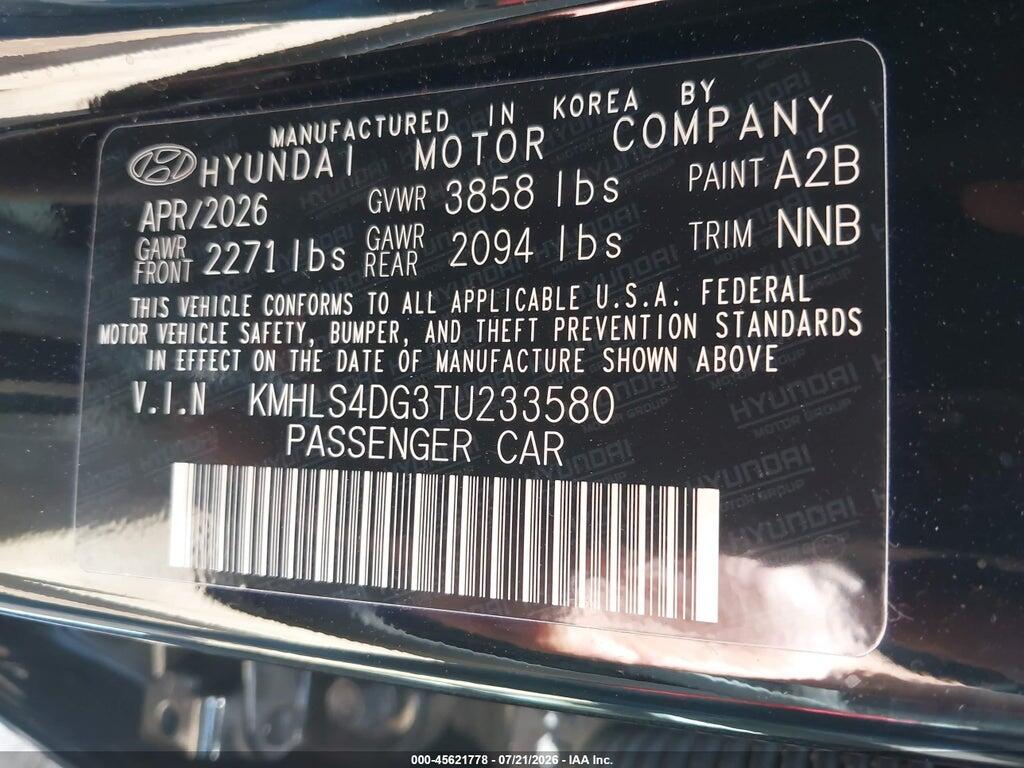 KMHLS4DG3TU233580 2026 HYUNDAI ELANTRA photo no. 9