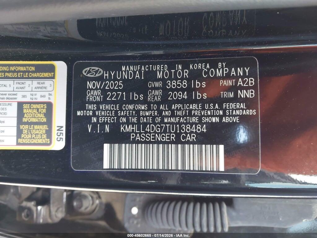 KMHLL4DG7TU138484 2026 HYUNDAI ELANTRA photo no. 9