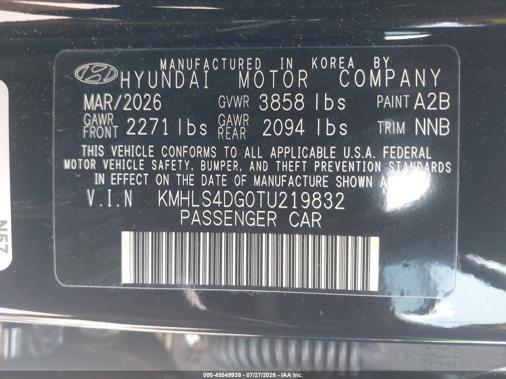 KMHLS4DG0TU219832 2026 HYUNDAI ELANTRA photo no. 9